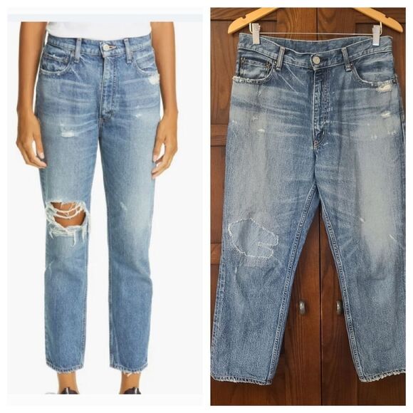 Moussy Vintage Marshall Skinny Boyfriend Jeans Blu 110 *modified* - Picture 1 of 12